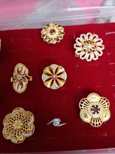2 ring ka combo  Exquisite Gold &amp; Stone Rings Set