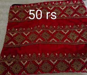 Embroidered Red Clutch Combo Set