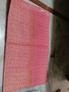 Elegant Pink Saree with Intricate Design