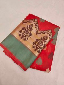 Banarasi Red Saree with Golden Border