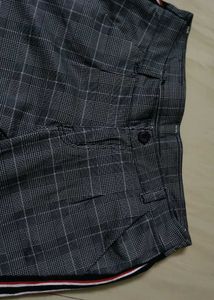 Plaid Pants with Side Stripe