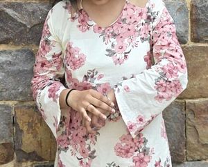 Chic Floral Print  short Kurti