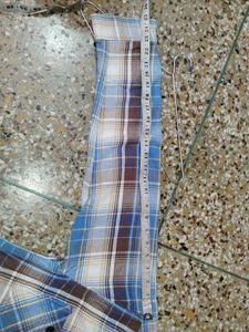 wool,Blue &amp; Brown Plaid Shirt