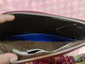 Tan Colour leather Bag For Money Or Documents