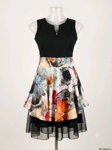 Unique Floral Print Sleeveless Dress
