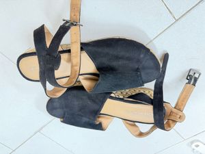 Chic Black Espadrille Wedge Sandals