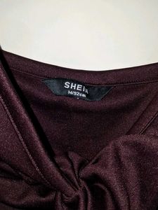 Elegant One-Piece bodycon burgandy top (non-paded)