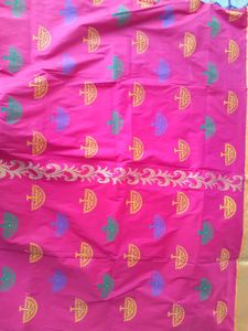 Pink Printed Saree with Blouse