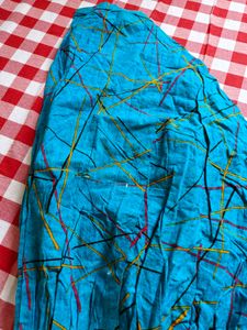 Teal Patiyala  with Abstract Print