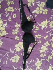 Black Push-Up Bra with Logo Band