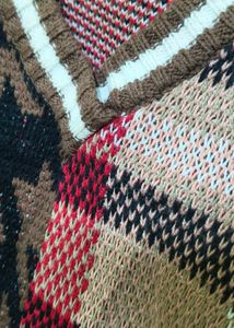 Retro Patchwork Knit Sweater Vest(S-M)