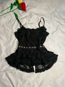 Black Lace Camisole Top