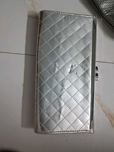Sparkling Silver Quilted Clutch Bag