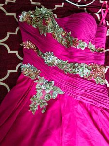 Stunning Magenta embellished gown