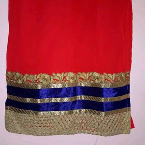 Elegant Red Designer Kurta with Pearl Embellished