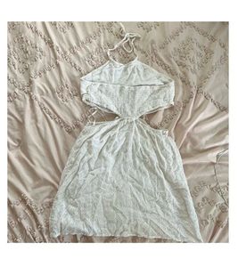 White Cut-Out Mini Dress