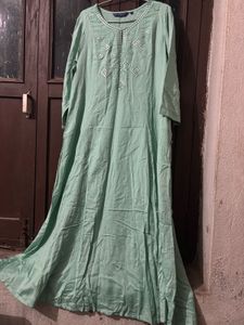 Elegant Sea Green Kurta with Embellishments