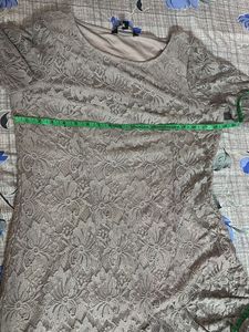 Gray Lace Ruffle Hem Dress