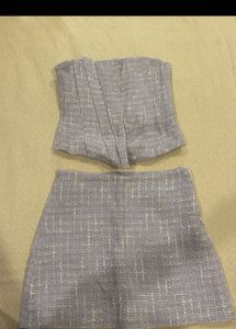 Chic Tweed Corset & Skirt Set
