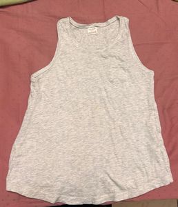 ZARA Light Grey Sleeveless Pocket Tank Top