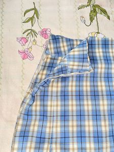 Blue Plaid Mini Skirt