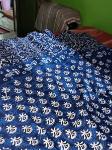 Blue &amp; White Patterned Ethnic Skirt