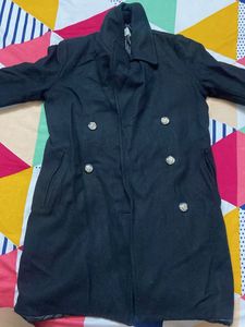 Classic Black Double-Breasted Coat