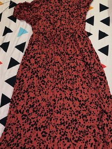 Zara Red Leopard Print Tassel Top