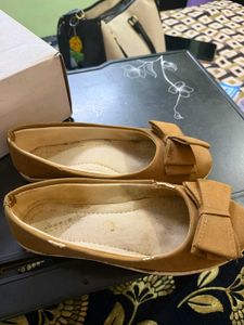 Cute Brown Ballet Flats with Bows