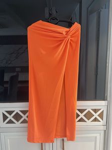 Orange Draped Beach Skirt &amp; Top