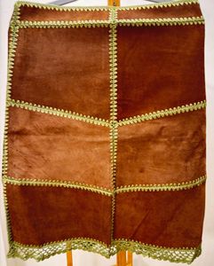 lace Suede Skirt with Crochet Trim