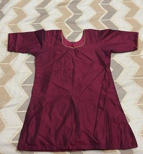 Maroon Silk Blouse or KIDS Short kurta
