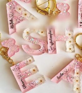 Glitter Resin Keychain and portrait