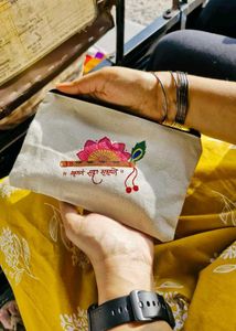 Embroidered Krishna Pouch