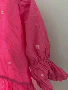 Vibrant Pink Tiered Midi Dress