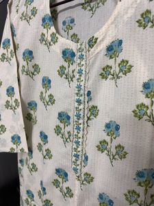 Floral Cream Print Kurta
