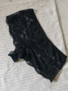 victoria's secret Black Lace High-Waisted Briefs