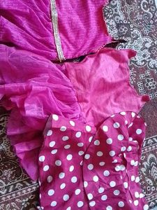 set of 3 peace Girls' Pink Dress &amp; skirt