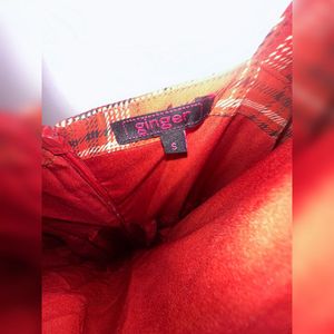Rust orange Plaid Maxi Dress