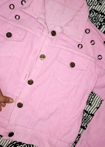 Stylish Pink Denim Jacket