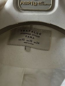 Zara White Double-Breasted Peacoat