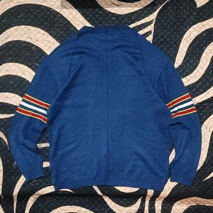 Blue 'GRRR' Graphic Knit Sweater