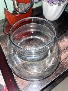 Brand New Crystal Clear Bowl Round Collar Vase