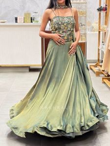 Stunning Olive Green Embellished Lehenga Choli