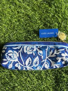Estee Lauder Blue Floral Pouch