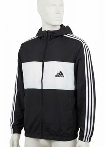 Adidas Men's Black & White Windbreaker Jacket
