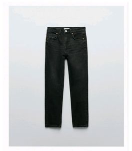 Zara MOM-FIT HIGH-WAIST JEANS - Faded Black
