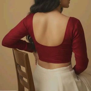 Maroon Full Sleeves Blouse