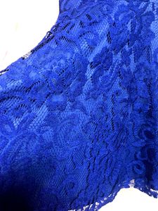 Blue Lace Fit &amp; Flare Dress