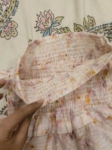 Boho Floral Smocked Ruffle Tube Top